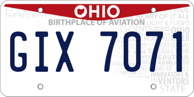 OH license plate GIX7071