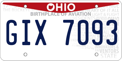 OH license plate GIX7093