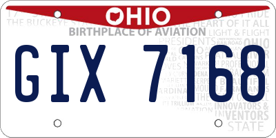 OH license plate GIX7168