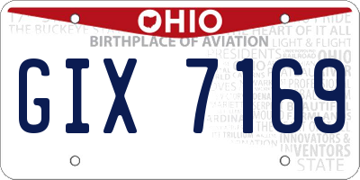 OH license plate GIX7169