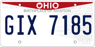 OH license plate GIX7185