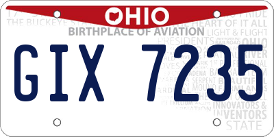 OH license plate GIX7235