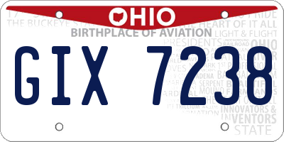 OH license plate GIX7238