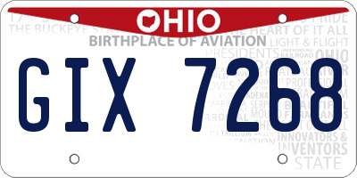 OH license plate GIX7268