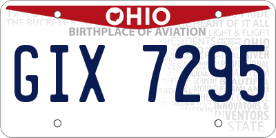 OH license plate GIX7295
