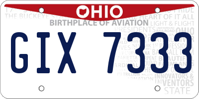 OH license plate GIX7333