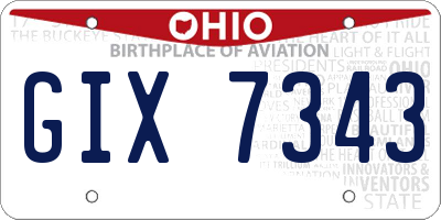 OH license plate GIX7343