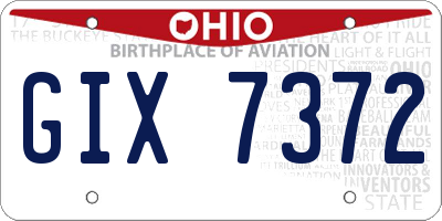 OH license plate GIX7372