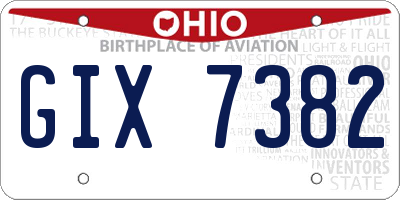 OH license plate GIX7382