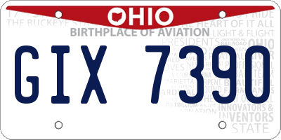 OH license plate GIX7390