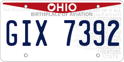 OH license plate GIX7392