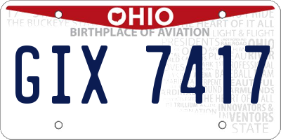 OH license plate GIX7417