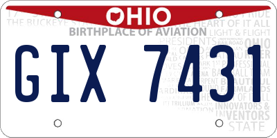 OH license plate GIX7431