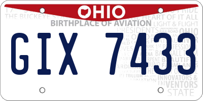 OH license plate GIX7433