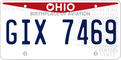 OH license plate GIX7469