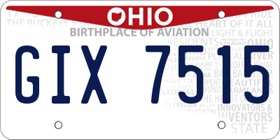OH license plate GIX7515