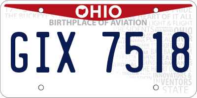 OH license plate GIX7518