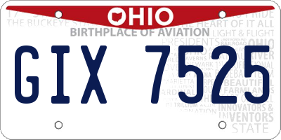 OH license plate GIX7525
