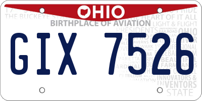 OH license plate GIX7526