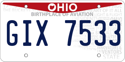OH license plate GIX7533
