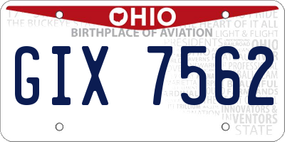 OH license plate GIX7562