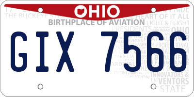 OH license plate GIX7566