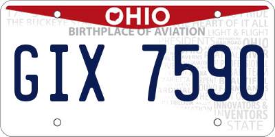 OH license plate GIX7590