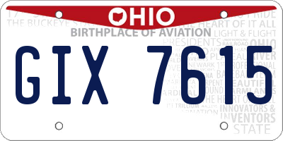 OH license plate GIX7615