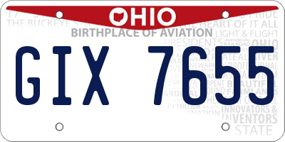 OH license plate GIX7655