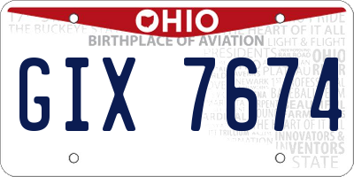 OH license plate GIX7674