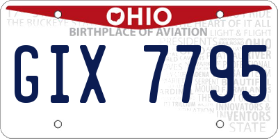 OH license plate GIX7795
