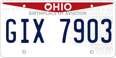 OH license plate GIX7903