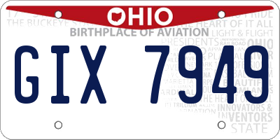 OH license plate GIX7949