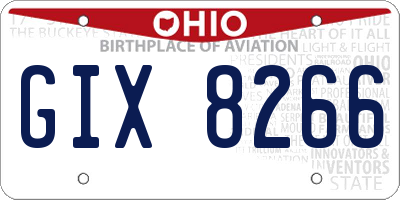 OH license plate GIX8266