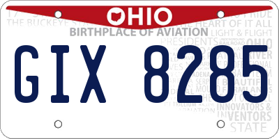 OH license plate GIX8285