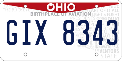 OH license plate GIX8343