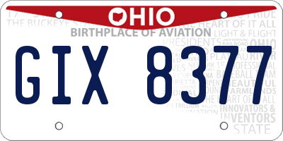 OH license plate GIX8377
