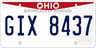 OH license plate GIX8437