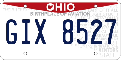 OH license plate GIX8527