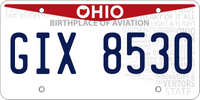 OH license plate GIX8530