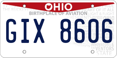 OH license plate GIX8606