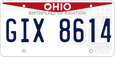 OH license plate GIX8614