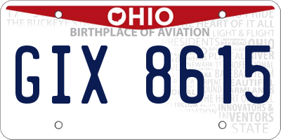 OH license plate GIX8615