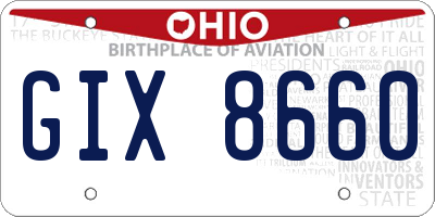 OH license plate GIX8660