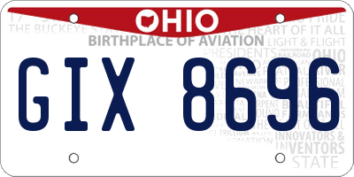 OH license plate GIX8696