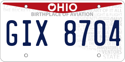 OH license plate GIX8704