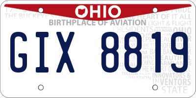 OH license plate GIX8819