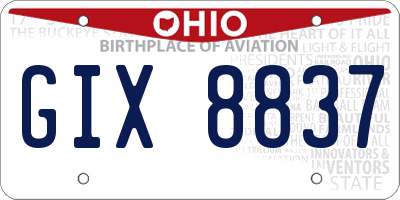 OH license plate GIX8837