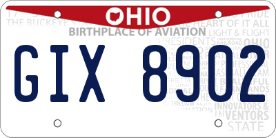 OH license plate GIX8902