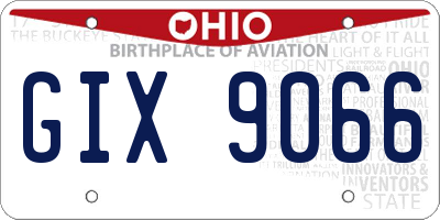 OH license plate GIX9066